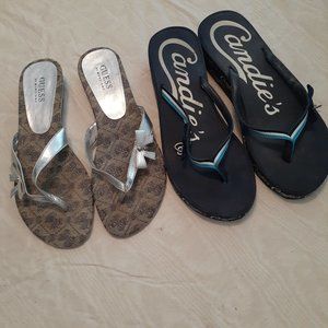 2 PRS Flip Flop Sandals Guess Candies w/charms 8